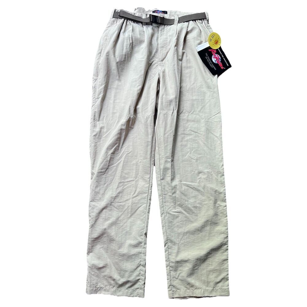 Rail Riders Adventure Khaki 100% Nylon Pants Adjustable Waist Women's Large NEW!